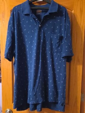 4 XLT The Foundry Supply Co. Navy Blue Anchor-Print Polo